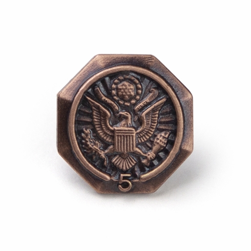 5/8 Inch in Diameter U.S. Federal Years of Service Pin in Bronze - 5 Years