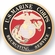 2-Inch in Diameter Round Etched-Enameled Metal United States Marine Corps Medallion Insert in Gold with Peel-and-Stick Back