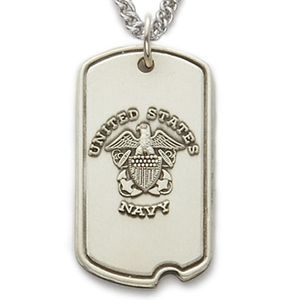 U.S. NAVY STERLING SILVER DOG TAG PLAIN BACK FOR ENGRAVING