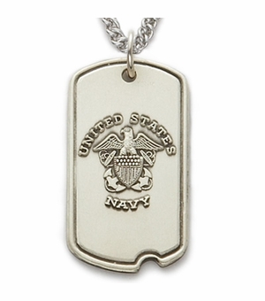 U.S. NAVY STERLING SILVER DOG TAG ST. MICHAEL BACK