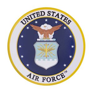 4-Inch in Diameter Embossed United States Air Force Round Metal Medallion Peel-and-Stick Insert
