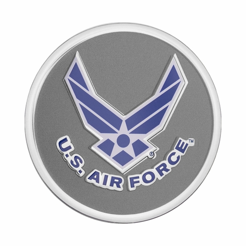 2 Inch in Diameter Round Metal Litho-Print US Air Force Medallion Insert in Silver