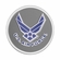 2 Inch in Diameter Round Metal Litho-Print US Air Force Medallion Insert in Silver