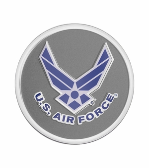 2 Inch in Diameter Round Metal Litho-Print US Air Force Medallion Insert in Silver