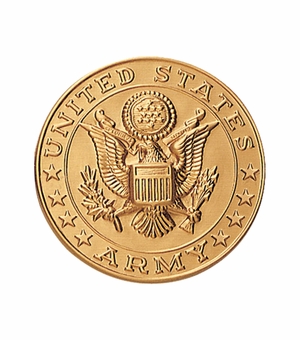 2-Inch in Diameter Round Metal Unite States Army Stamped Insert in Gold