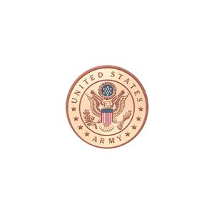 7/8-Inch in Diameter Round Metal United States Army Medallion Insert with Enameled Finish