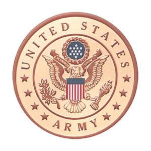 4-Inch in Diameter Embossed Gold United States Army Round Metal Medallion Peel-and-Stick Insert