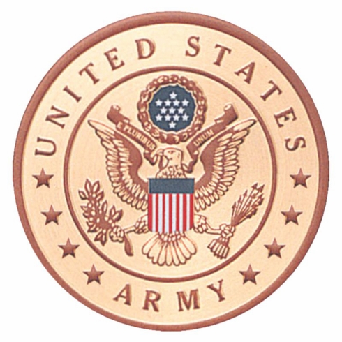 4-Inch in Diameter Embossed Gold United States Army Round Metal Medallion Peel-and-Stick Insert