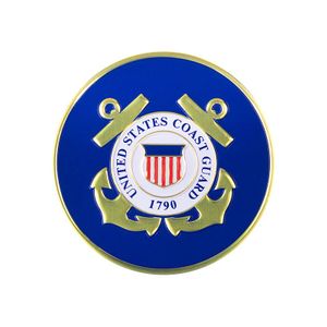 2 Inch in Diameter Round Metal United States Coast Guard Medallion Insert