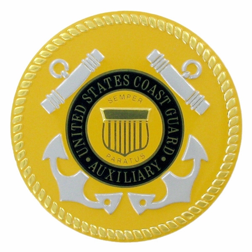 2 Inch in Diameter Round Metal Litho-Print US Coast Guard Auxilary Medallion Insert