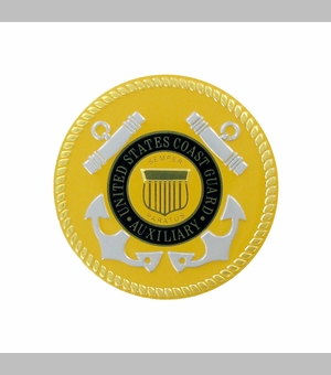 2 Inch in Diameter Round Metal Litho-Print US Coast Guard Auxilary Medallion Insert