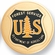 2-Inch in Diameter Round Etched-Enameled Metal U.S. Forest Service Medallion Insert in Gold with Peel-and-Stick Back