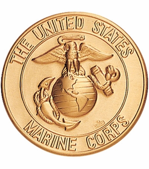 2-Inch in Diameter Round Metal United States Marine Corps Stamped Insert in Multiple Colors