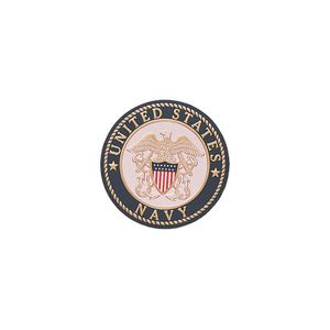 7/8-Inch in Diameter Round Metal United States Navy Medallion Insert with Enameled Finish