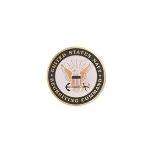 7/8-Inch in Diameter Round Metal Navy Recruitment Medallion Insert with Enameled Finish