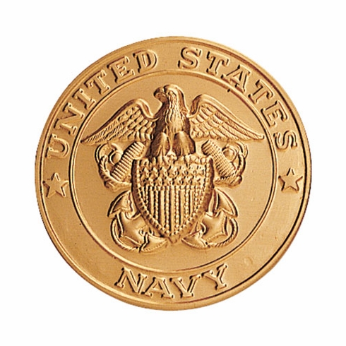 2-Inch in Diameter Round Metal United States Navy Stamped Insert in Multiple Colors