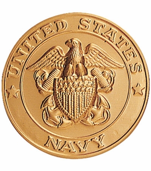 2-Inch in Diameter Round Metal United States Navy Stamped Insert in Multiple Colors