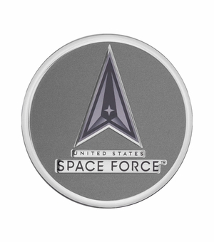 2 Inch in Diameter Round Metal Litho-Print US Space Force Medallion Insert in Silver