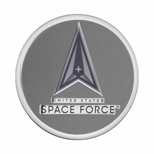2 Inch in Diameter Round Metal Litho-Print US Space Force Medallion Insert in Silver
