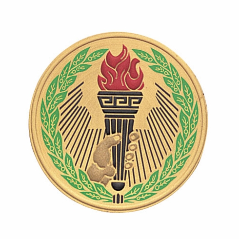 2 Inch in Diameter Round Metal Litho-Print Victory Themed Medallion Insert