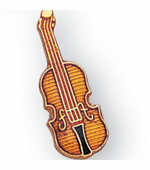 VIOLIN PIN ENAMELED GOLD