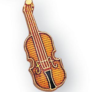 VIOLIN PIN ENAMELED GOLD