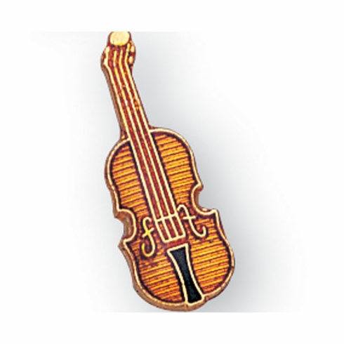 VIOLIN PIN ENAMELED GOLD