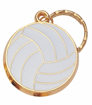 VOLLEYBALL ENAMELED KEYRING, BAGGED