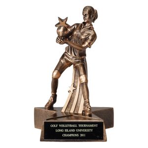 VOLLEYBALL, FEMALE, 6 1/4 INCH FIGURE TROPHY