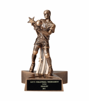 VOLLEYBALL, MALE, 6 1/4 INCH FIGURE TROPHY