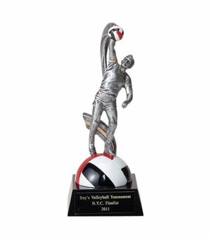 VOLLEYBALL, MALE, 8 INCH FIGURE TROPHY