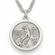 3/4 Inch Mens Volleyball St. Christopher Medal in Sterling Silver