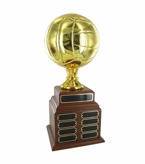 VOLLEYBALL PERPETUAL TROPHY, HEIGHT 19 INCHES, 8 INCH GOLD BALL