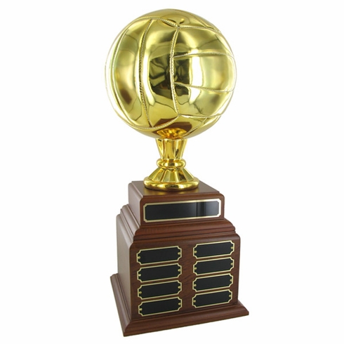 VOLLEYBALL PERPETUAL TROPHY, HEIGHT 19 INCHES, 8 INCH GOLD BALL