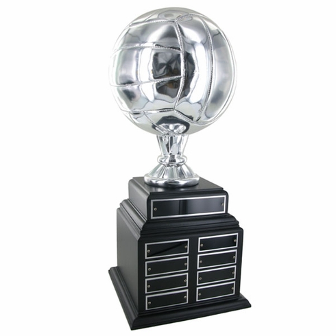 VOLLEYBALL PERPETUAL TROPHY, HEIGHT 19 INCHES, 8 INCH SILVER BALL