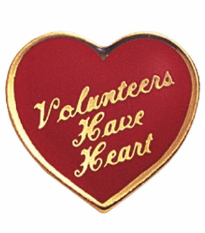 5/8 Inch High Etched Enameled Red Heart Pin in Gold