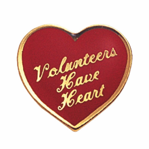 VOLUNTEERS HAVE HEART PIN