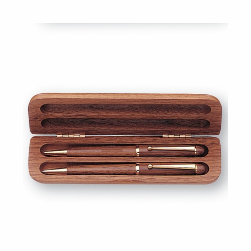 WALNUT BOX,PEN, & PENCIL SET