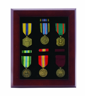 WALNUT FINISH MEDAL DISPLAY CASE