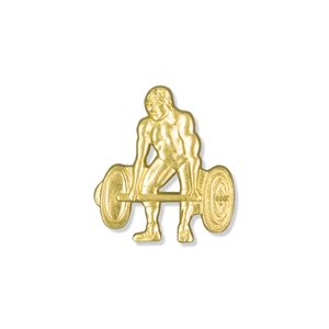 WEIGHTLIFTING CHENILLE PIN GOLD