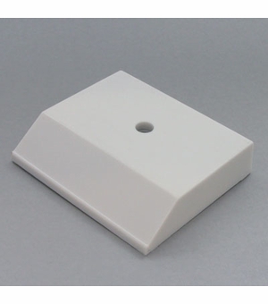 WHITE PLASTIC TROPHY BASE, SIZE 3-1/2 x 3 x 3/4 INCH