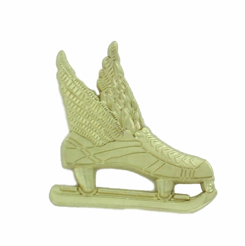 WINGED ICE HOCKEY SKATE CHENILLE PIN GOLD