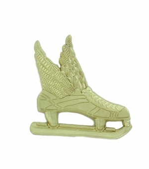 WINGED ICE HOCKEY SKATE CHENILLE PIN GOLD