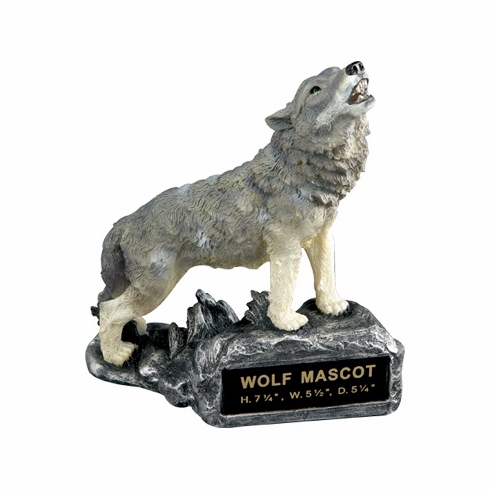 WOLF HOWLING MASCOT TROPHY
