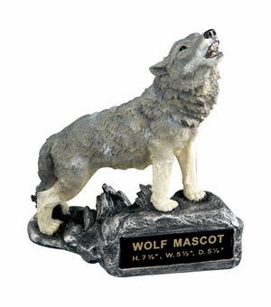 WOLF HOWLING MASCOT TROPHY