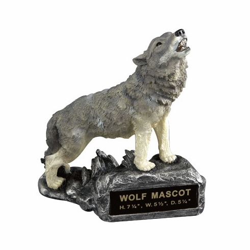 WOLF HOWLING MASCOT TROPHY WITHOUT PLATE