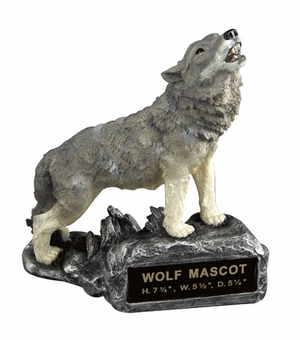 WOLF HOWLING MASCOT TROPHY WITHOUT PLATE