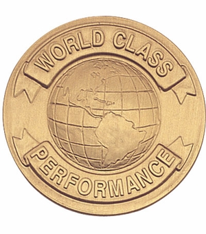 2-Inch in Diameter Round Stamped Metal World Class Performance Insert in Gold