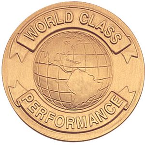 2-Inch in Diameter Round Stamped Metal World Class Performance Insert in Gold
