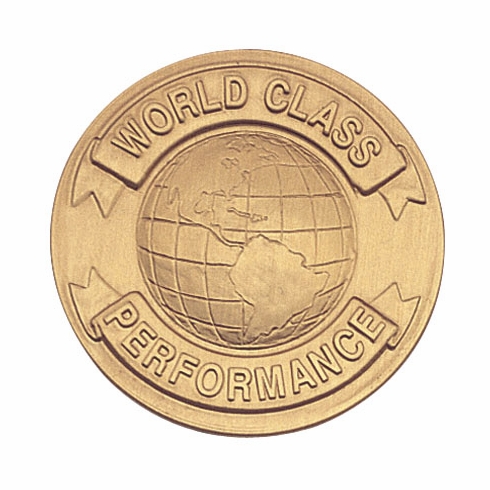 2-Inch in Diameter Round Stamped Metal World Class Performance Insert in Gold